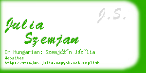 julia szemjan business card